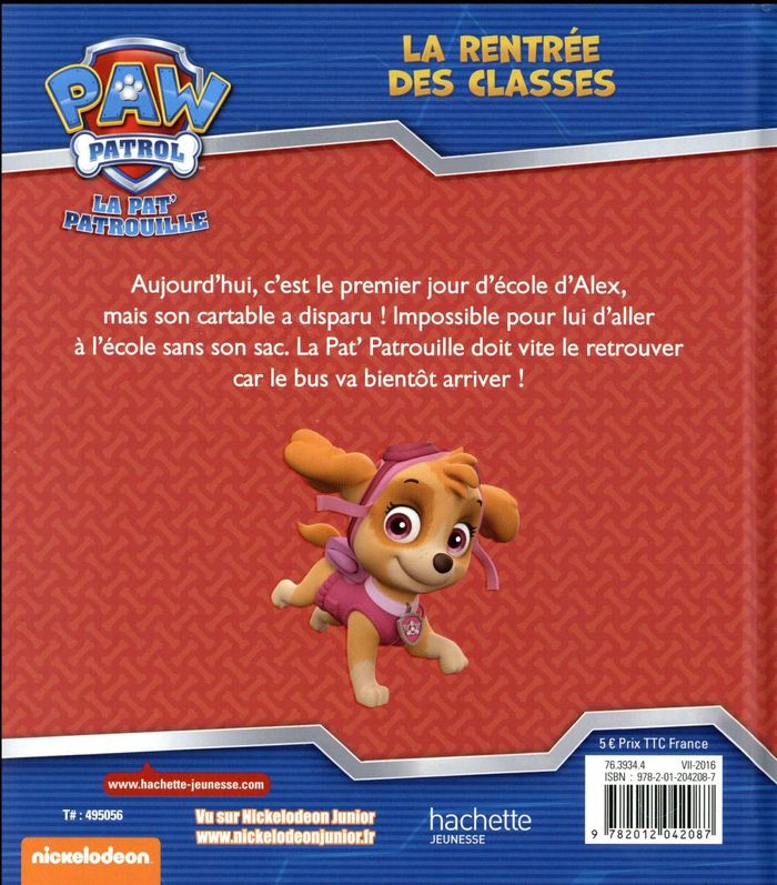 Quatrième de couverture de « La rentrée des classes »