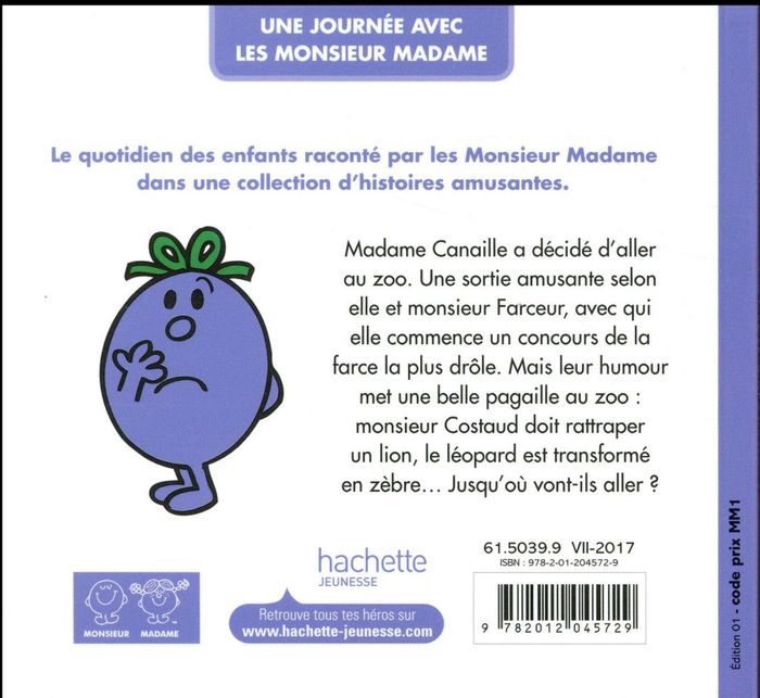 Quatrième de couverture de « LES MONSIEUR MADAME AU ZOO »
