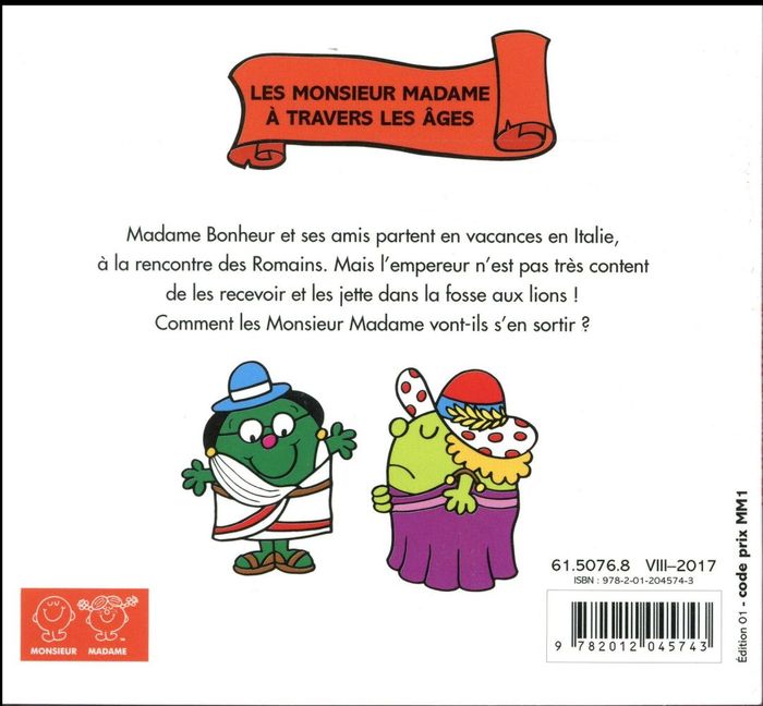 Quatrième de couverture de « Les monsieur madame chez les Romains »