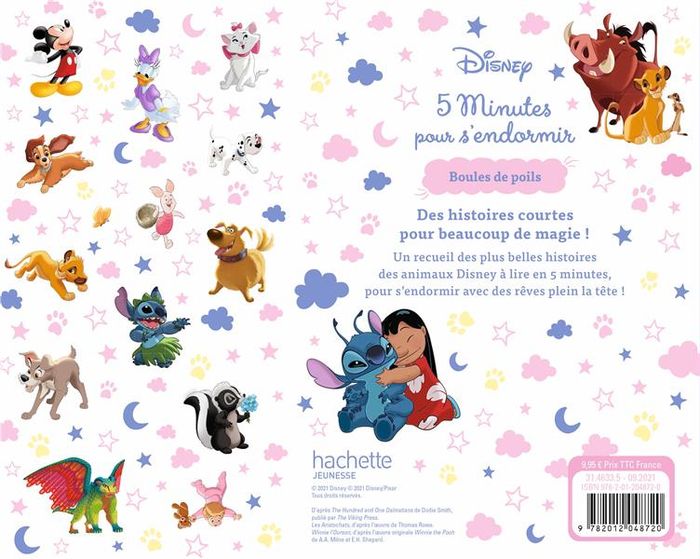 Quatrième de couverture de « DISNEY CLASSIQUES - 5 MINUTES POUR S'ENDORMIR - BOULES DE POILS »