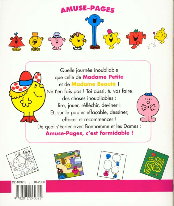Quatrième de couverture de « Dure journée pour Madame Petite et Madame Beauté »