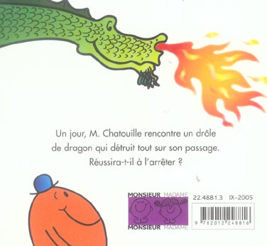 Quatrième de couverture de « M. Chatouille et le dragon »