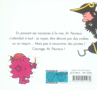 Quatrième de couverture de « M. Peureux et les pirates »