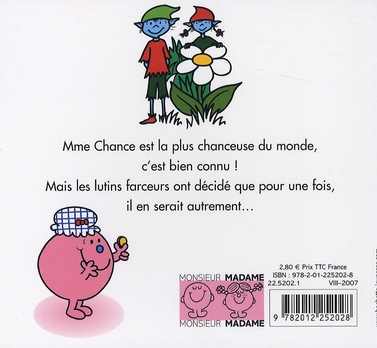 Quatrième de couverture de « Mme Chance et les lutins »