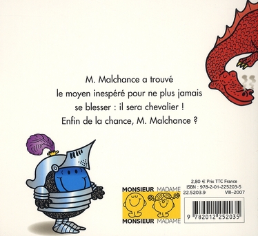 Quatrième de couverture de « M. Malchance et le chevalier »