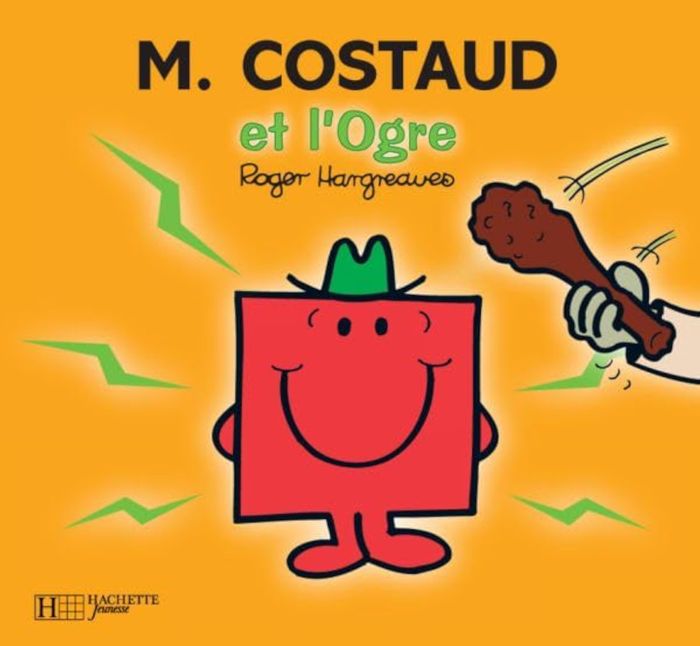 Couverture du livre « M. Costaud et l'ogre » de Roger Hargreaves, librairie Les Contes Infusés à Corte