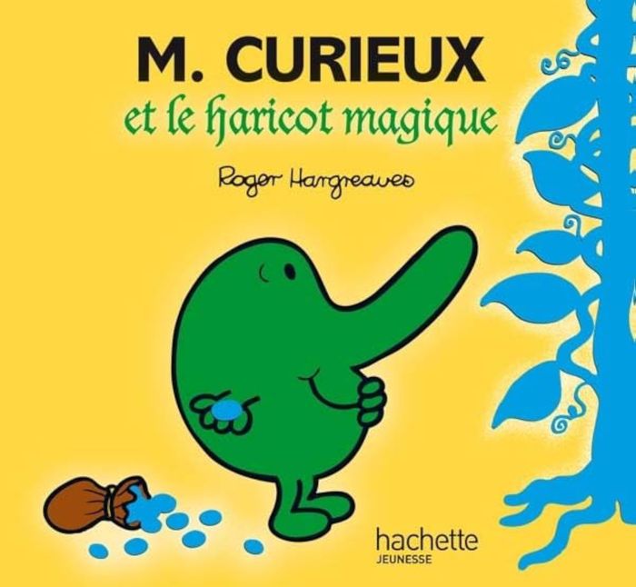 Couverture du livre « M. Curieux et le haricot magique » de Roger Hargreaves, librairie Les Contes Infusés à Corte