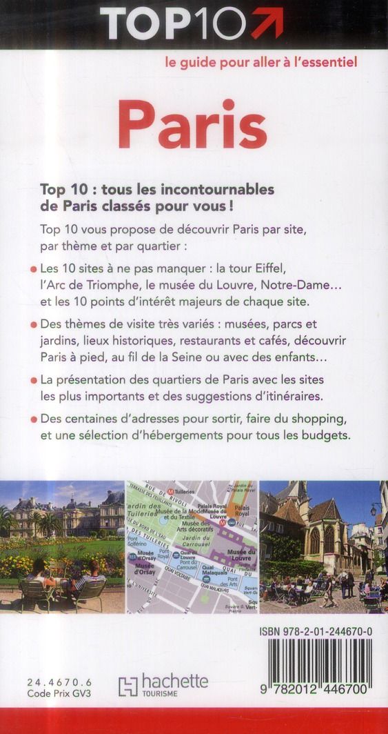 Quatrième de couverture de « TOP 10 PARIS »