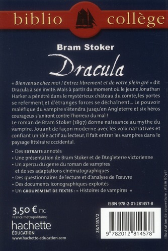 Quatrième de couverture de « Dracula »