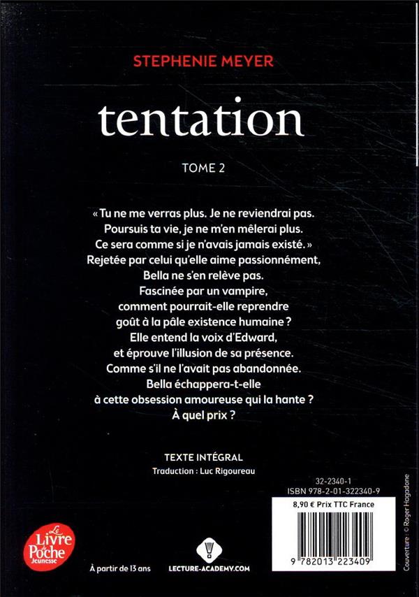 Quatrième de couverture de « Tentation »