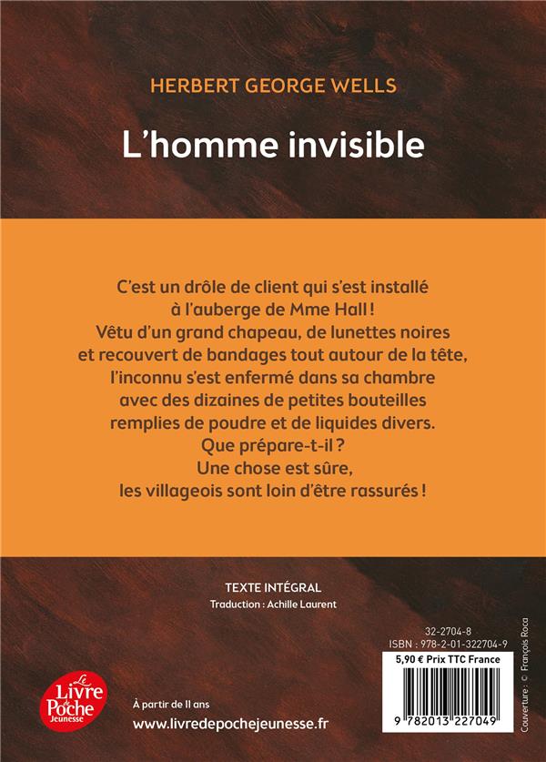 Quatrième de couverture de « L'homme invisible »