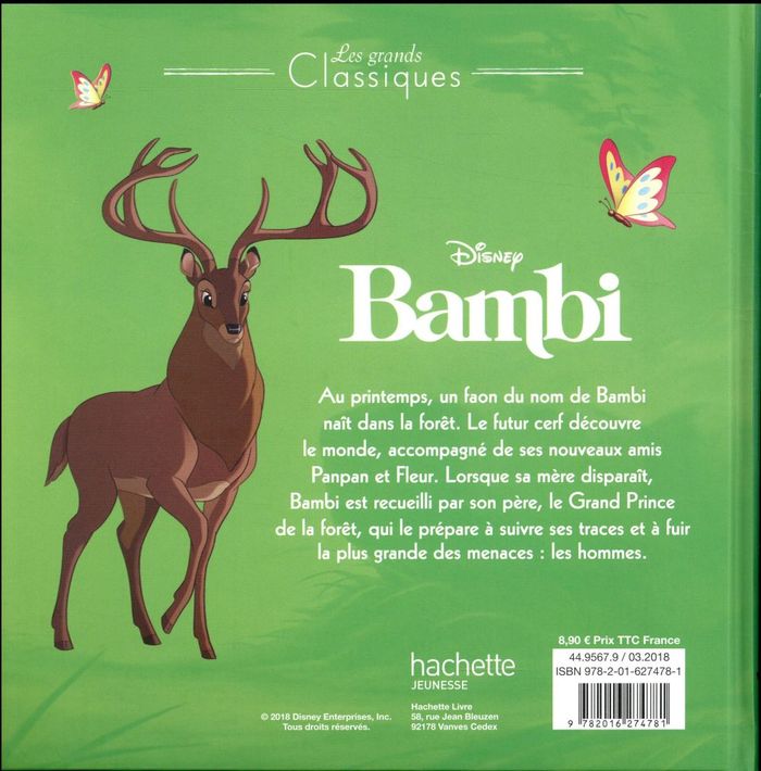Quatrième de couverture de « BAMBI - LES GRANDS CLASSIQUES - L'HISTOIRE DU FILM - DISNEY »
