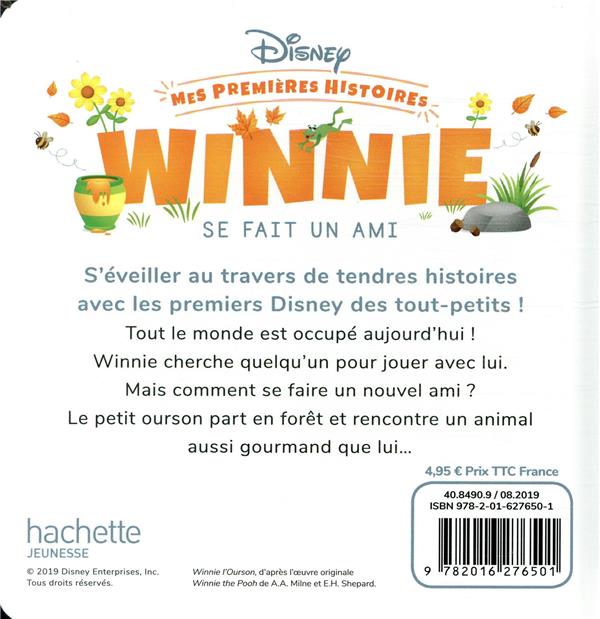 Quatrième de couverture de « DISNEY - MES PREMIERES HISTOIRES - WINNIE SE FAIT UN AMI »