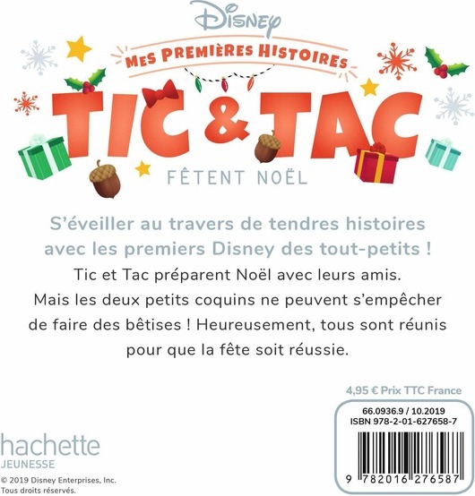 Quatrième de couverture de « DISNEY - MES PREMIERES HISTOIRES - TIC ET TAC FETENT NOEL »