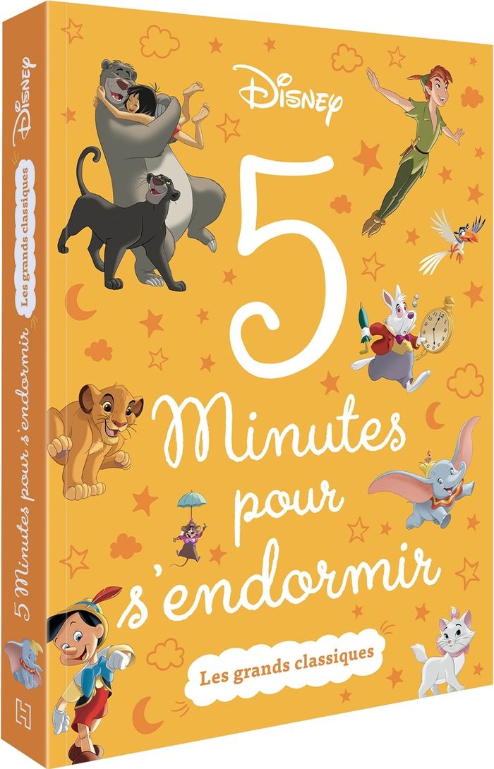 Couverture du livre « DISNEY - 5 MINUTES POUR S'ENDORMIR - LES GRANDS CLASSIQUES » de Xxx, librairie Les Contes Infusés à Corte