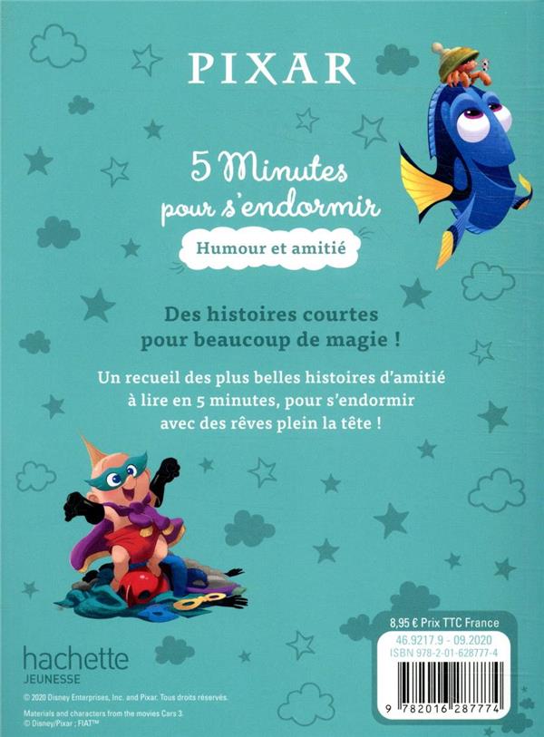 Quatrième de couverture de « DISNEY PIXAR - 5 MINUTES POUR S'ENDORMIR - HUMOUR ET AMITIE »