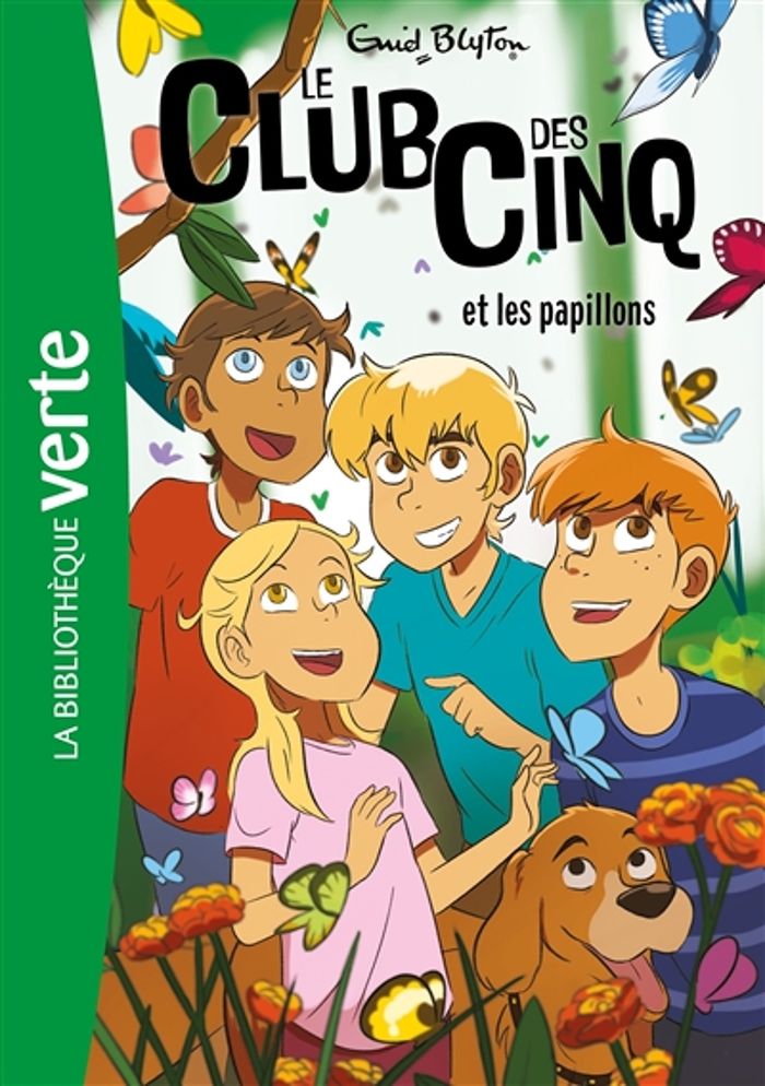 Couverture du livre « Le club des Cinq et les papillons » de Enid Blyton, librairie Les Contes Infusés à Corte