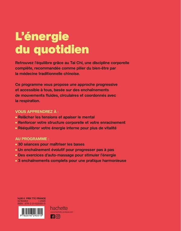 Quatrième de couverture de « Tai Chi, l'énergie du quotidien »