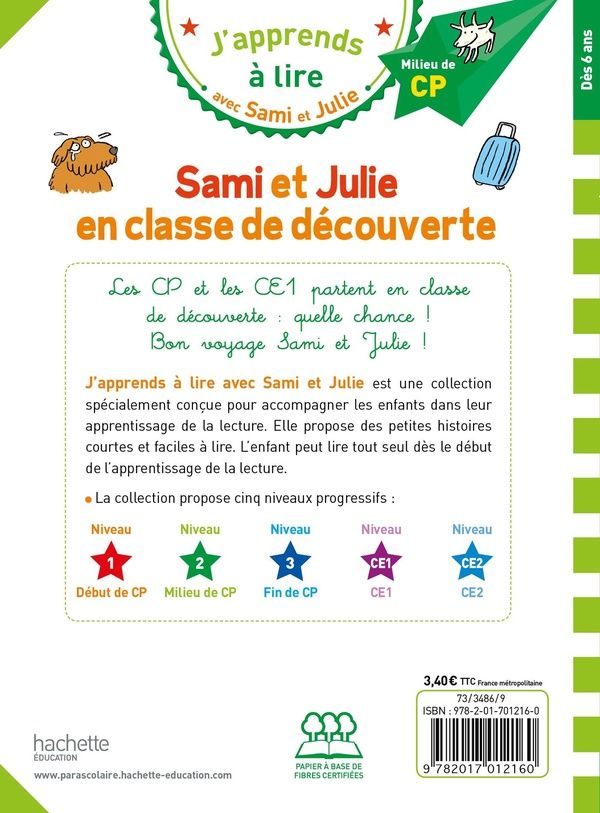 Quatrième de couverture de « Sami et Julie en classe de découverte »