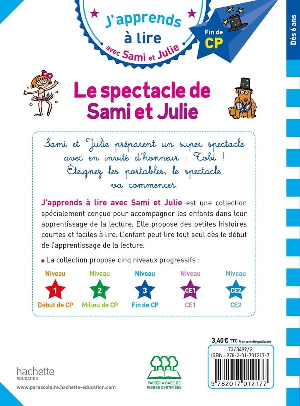 Quatrième de couverture de « Le spectacle de Sami et Julie »