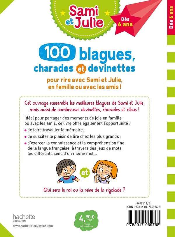 Quatrième de couverture de « 100 blagues, charades et devinettes »
