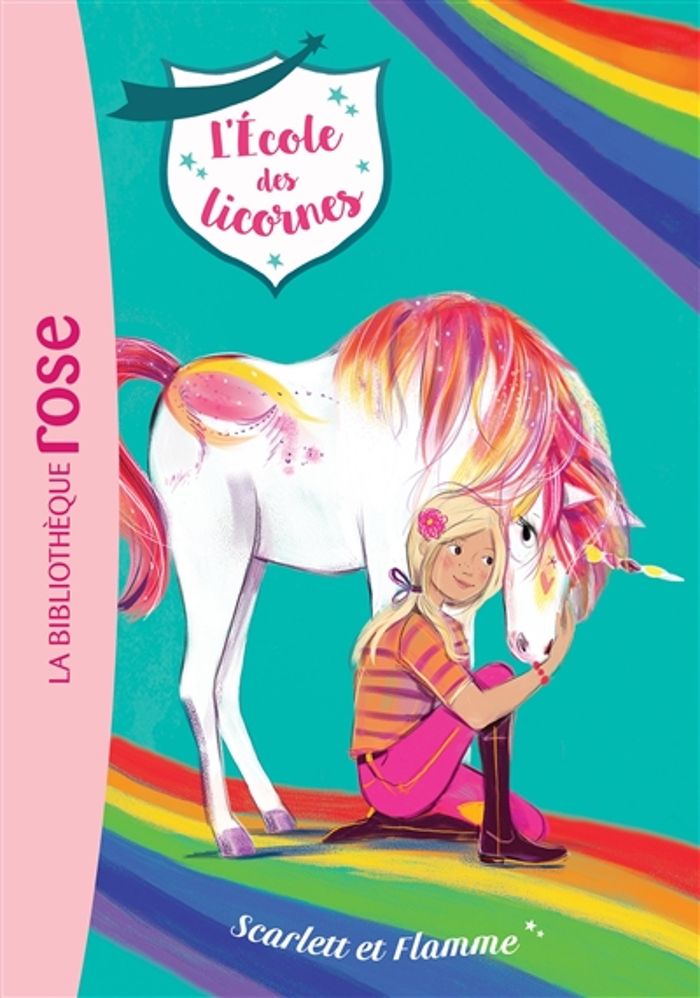 Couverture du livre « L'ECOLE DES LICORNES, TOME 02 - SCARLETT ET FLAMME » de Julie Sykes, librairie Les Contes Infusés à Corte