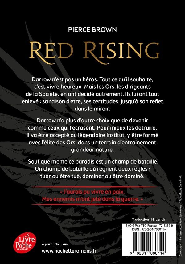 Quatrième de couverture de « RED RISING - TOME 1 - RED RISING »