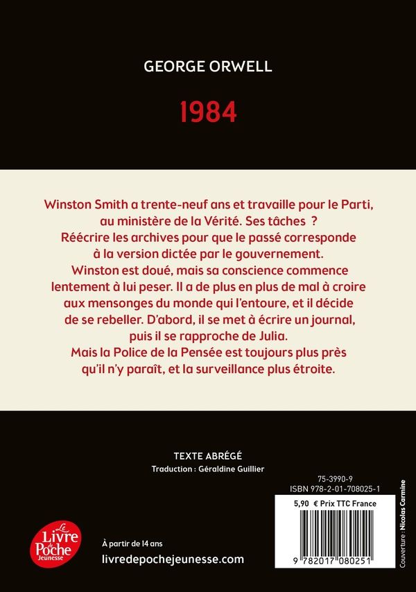 Quatrième de couverture de « 1984 »