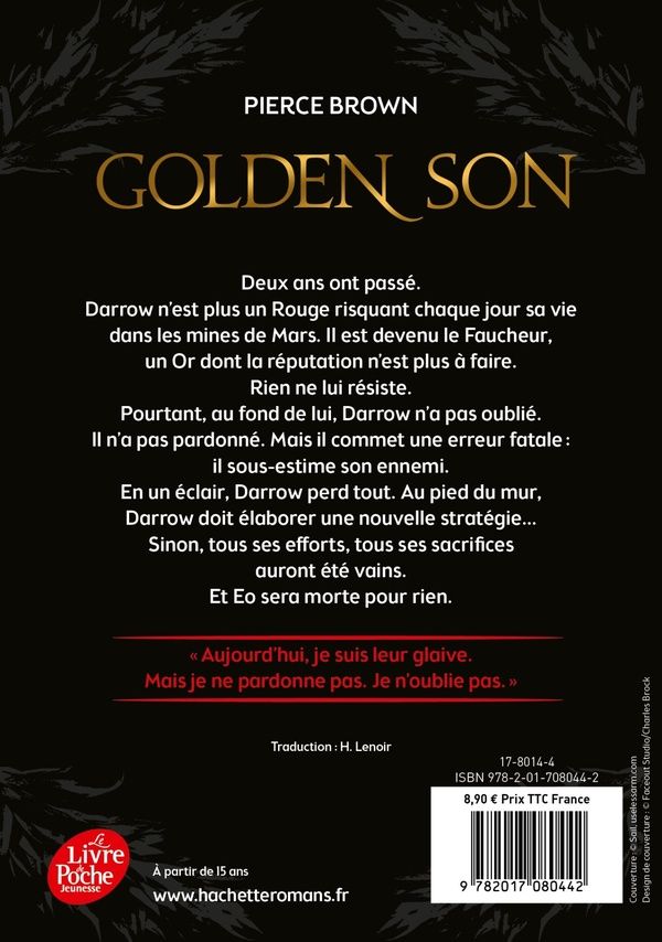 Quatrième de couverture de « RED RISING - TOME 2 - GOLDEN SON »