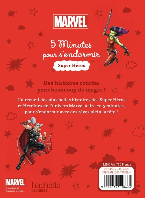 Quatrième de couverture de « MARVEL - 5 MINUTES POUR S'ENDORMIR - SUPER-HEROS - SUPER HEROS »