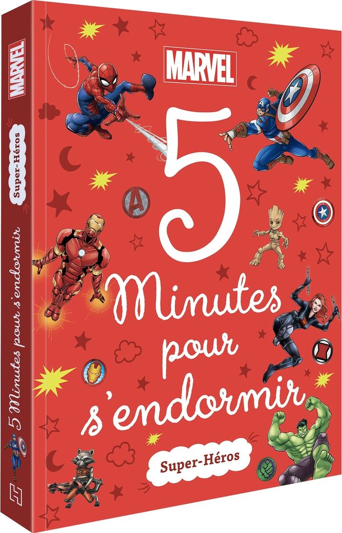 Couverture du livre « MARVEL - 5 MINUTES POUR S'ENDORMIR - SUPER-HEROS - SUPER HEROS », librairie Les Contes Infusés à Corte