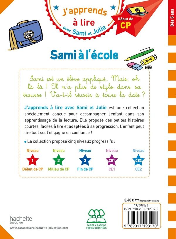 Quatrième de couverture de « Sami à l'école »
