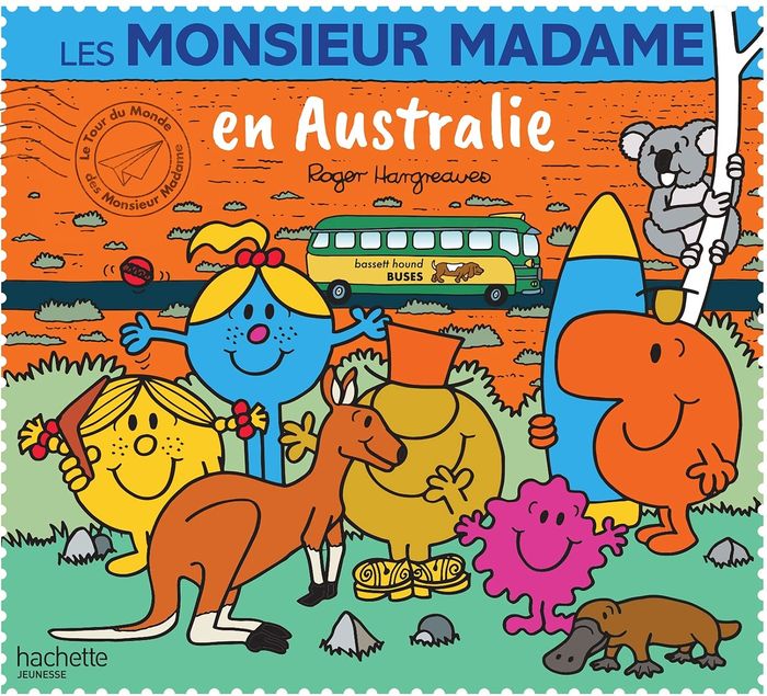 Couverture du livre « Les monsieur madame en Australie » de Adam Hargreaves, librairie Les Contes Infusés à Corte
