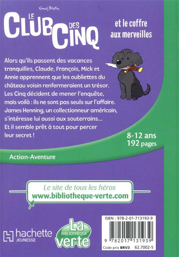Quatrième de couverture de « Le club des Cinq et le coffre aux merveilles »