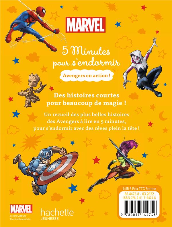 Quatrième de couverture de « MARVEL - 5 MINUTES POUR S'ENDORMIR - AVENGERS EN ACTION ! »