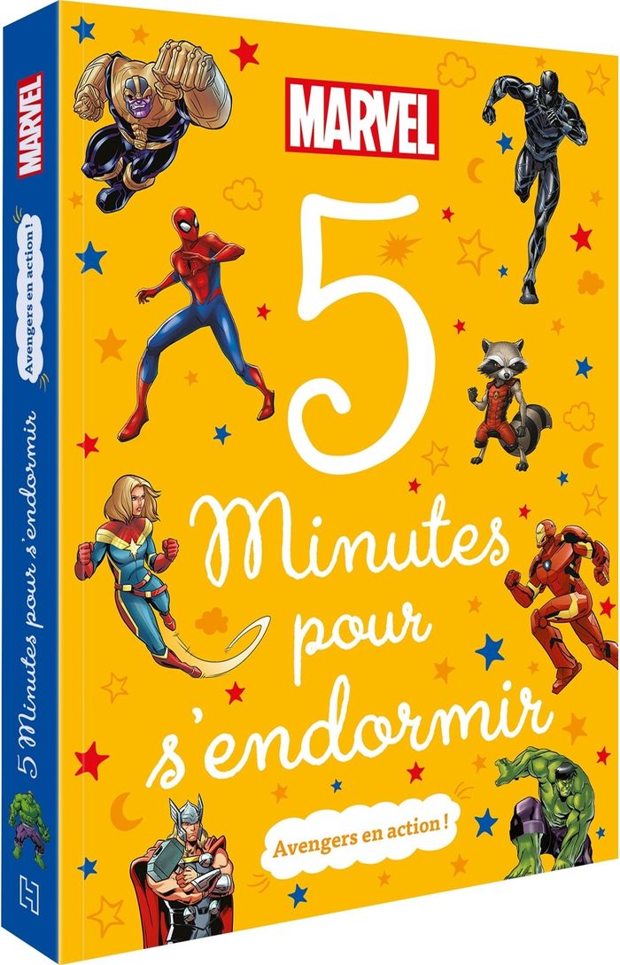Couverture du livre « MARVEL - 5 MINUTES POUR S'ENDORMIR - AVENGERS EN ACTION ! », librairie Les Contes Infusés à Corte