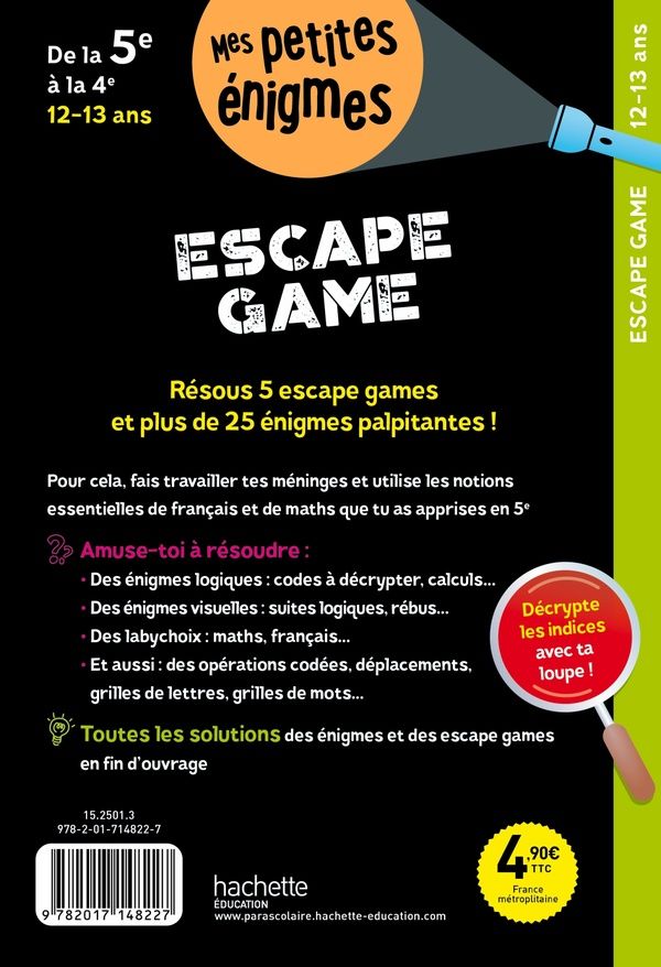 Quatrième de couverture de « Course-poursuite en Europe : escape game »