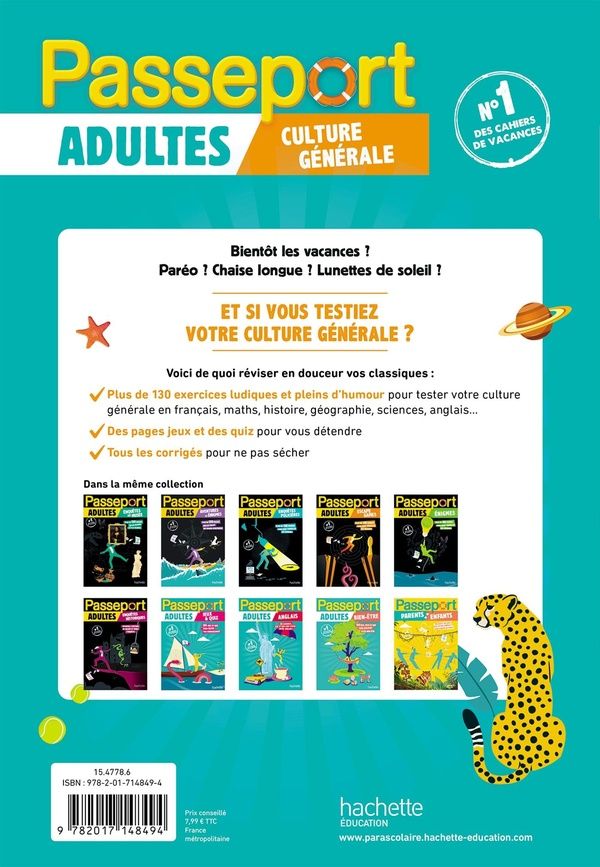 Quatrième de couverture de « PASSEPORT ADULTES - CULTURE GENERALE - CAHIER DE VACANCES 2026 »