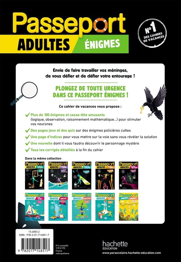 Quatrième de couverture de « PASSEPORT ADULTES - ENIGMES - CAHIER DE VACANCES 2026 »