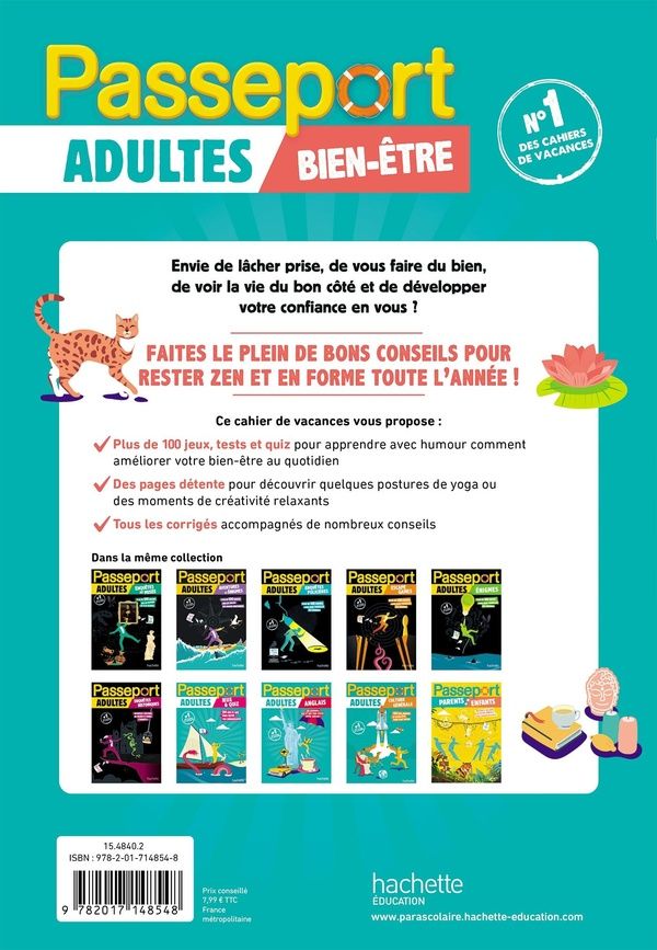 Quatrième de couverture de « PASSEPORT ADULTES - BIEN-ETRE - CAHIER DE VACANCES 2026 »