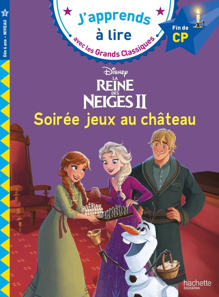 Couverture du livre « DISNEY - LA REINE DES NEIGES 2, SOIREE JEUX AU CHATEAU, CP NIVEAU 3 » de Isabelle Albertin, librairie Les Contes Infusés à Corte