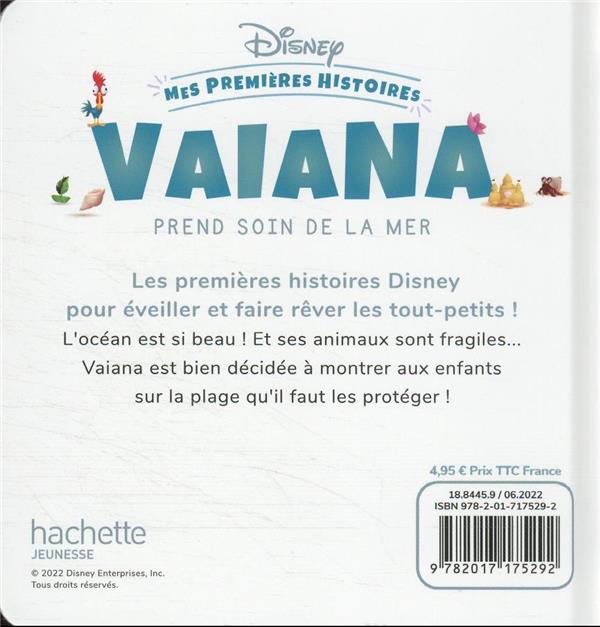 Quatrième de couverture de « DISNEY - MES PREMIERES HISTOIRES - VAIANA PREND SOIN DE LA MER »