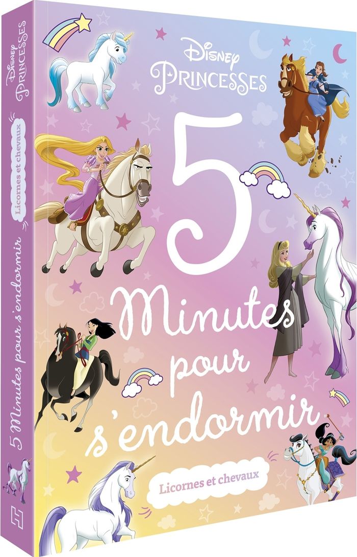 Couverture du livre « DISNEY PRINCESSES - 5 MINUTES POUR S'ENDORMIR - LICORNES & CHEVAUX » de Xxx, librairie Les Contes Infusés à Corte