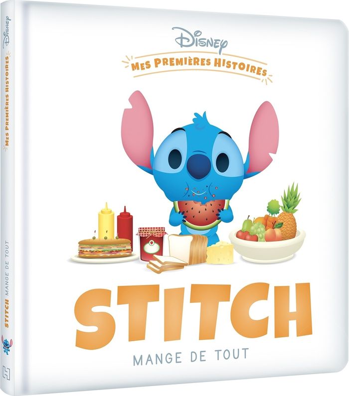 Couverture du livre « DISNEY - MES PREMIERES HISTOIRES - STITCH MANGE DE TOUT » de Xxx, librairie Les Contes Infusés à Corte