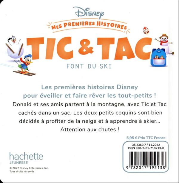 Quatrième de couverture de « DISNEY - MES PREMIERES HISTOIRES - TIC ET TAC FONT DU SKI »