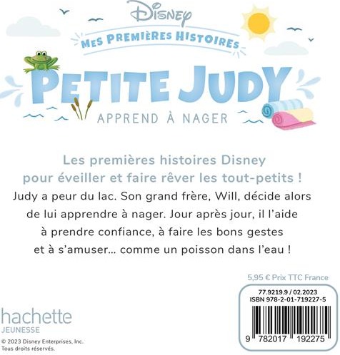 Quatrième de couverture de « DISNEY - MES PREMIERES HISTOIRES - PETITE JUDY APPREND A NAGER »