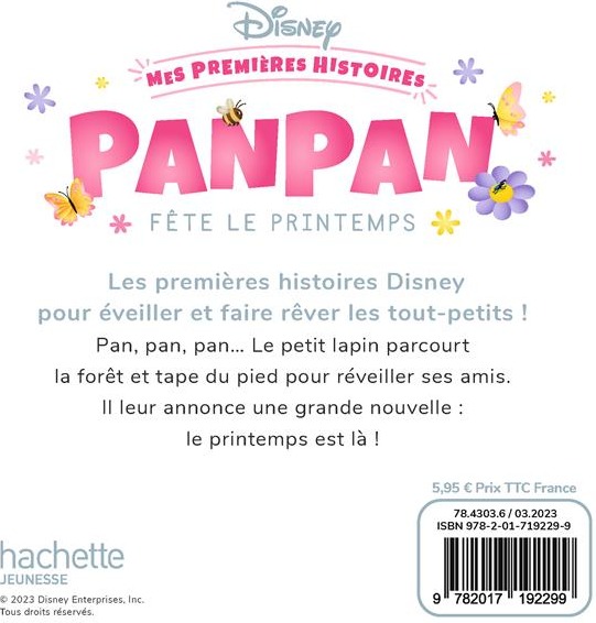 Quatrième de couverture de « DISNEY - MES PREMIERES HISTOIRES - PANPAN FETE LE PRINTEMPS »