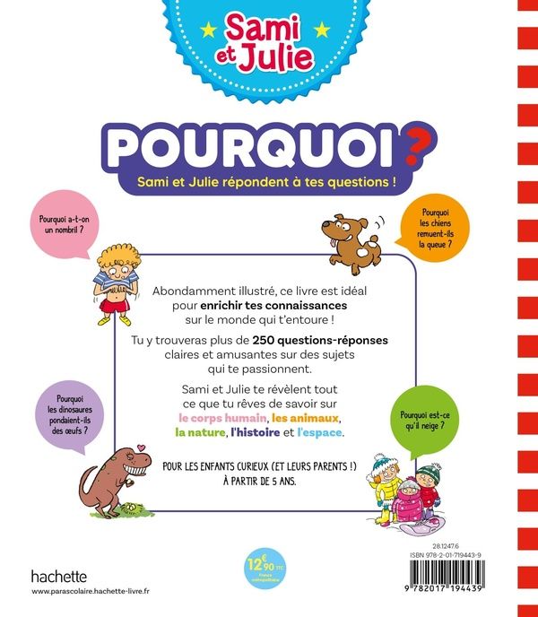 Quatrième de couverture de « Pourquoi ? Sami et Julie répondent à tes questions ! »