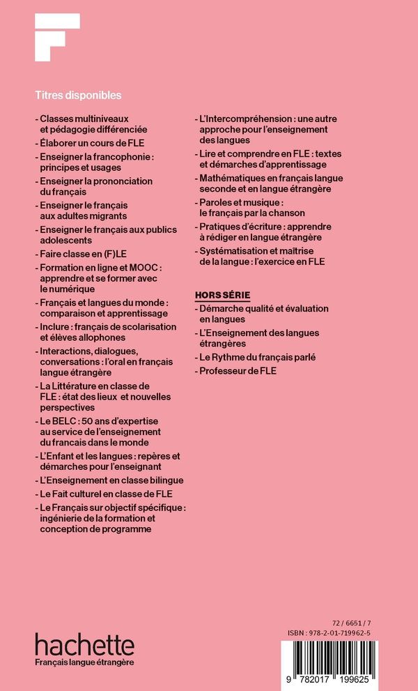 Quatrième de couverture de « La Formation professionnelle continue en FLE »