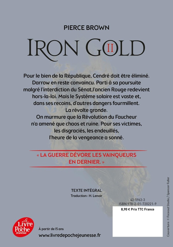 Quatrième de couverture de « RED RISING - T04 - RED RISING - LIVRE 4 - IRON GOLD - PARTIE 2 »